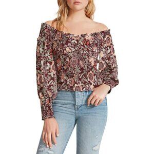 BB Dakota by Steve Madden Helena Floral Short Crop Top Off the Shoulder
